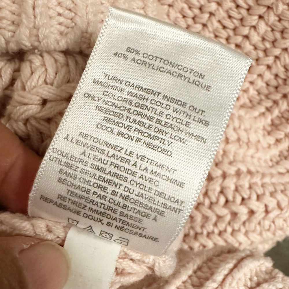 Express Cable Knit Pullover Sweater Light Pink Wo… - image 8